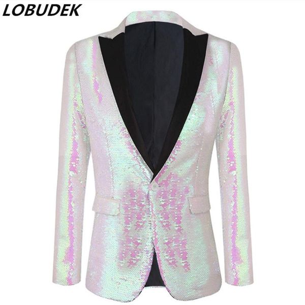 men's suits & blazers pink white shawl collar shiny sequins suit jacket fashion men wedding groom tuxedo bar club singer host stage sui, White;black
men's suits & blazers pink white shawl collar shiny sequins suit jacket fashion men wedding groom tuxedo bar club singer host stage sui, White;black