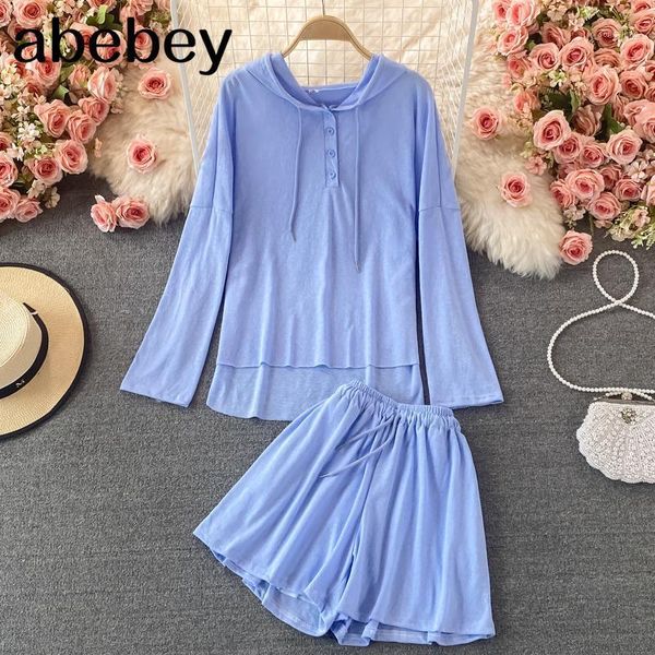 women's tracksuits 2021 summer fashion hooded collar long sleeve t-shirt + elastic waist solid color casual wide leg shorts two piece s, Gray
women's tracksuits 2021 summer fashion hooded collar long sleeve t-shirt + elastic waist solid color casual wide leg shorts two piece s, Gray