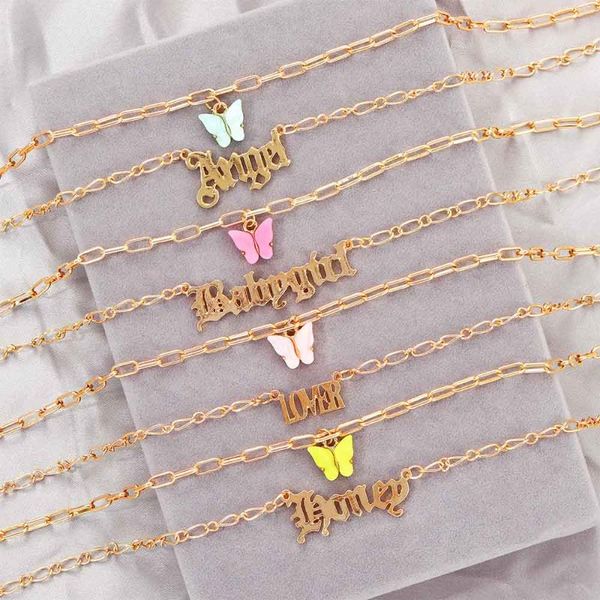fashion layered necklace girls acrylic butterfly double layer letter alphabet angel pendant jewelry for women necklaces, Silver
fashion layered necklace girls acrylic butterfly double layer letter alphabet angel pendant jewelry for women necklaces, Silver
