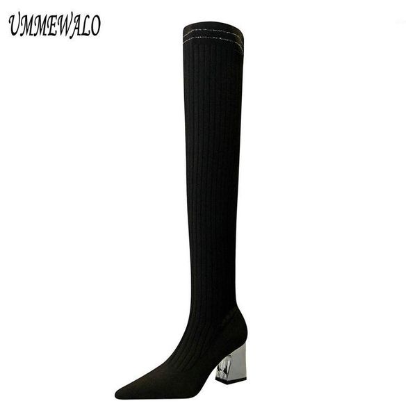 boots ummewalo pointed toe slim thigh high women fashion heel elastic winter knitting ladies shoes1, Black
boots ummewalo pointed toe slim thigh high women fashion heel elastic winter knitting ladies shoes1, Black