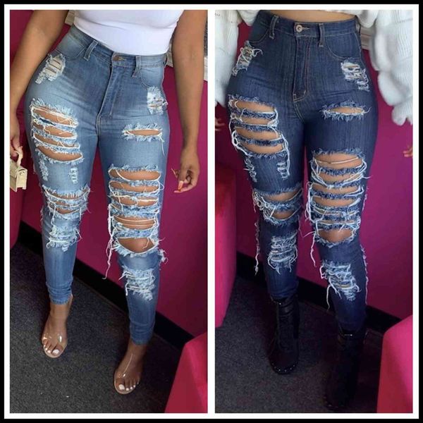 high waist ripped fashion slim women jeans stretch denim pencil pants street hipsters trousers s 2xl drop, Blue
high waist ripped fashion slim women jeans stretch denim pencil pants street hipsters trousers s 2xl drop, Blue