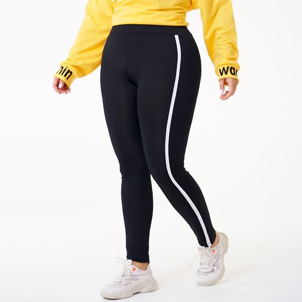 spring summer style women's elastic waist side stitching webbing self-cultivation slimming stretch plus size legging leggings, Black
spring summer style women's elastic waist side stitching webbing self-cultivation slimming stretch plus size legging leggings, Black