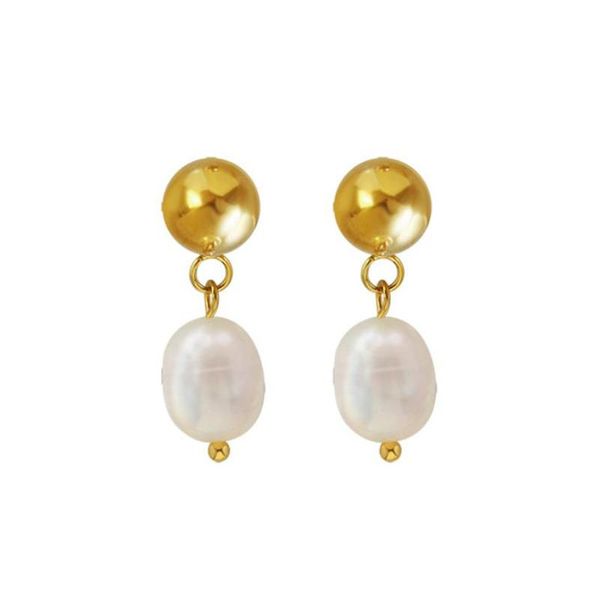 dangle & chandelier stainless steel bead drop earrings with natural pearl gold color earring for women gift fashion jewelry pend, Silver
dangle & chandelier stainless steel bead drop earrings with natural pearl gold color earring for women gift fashion jewelry pend, Silver