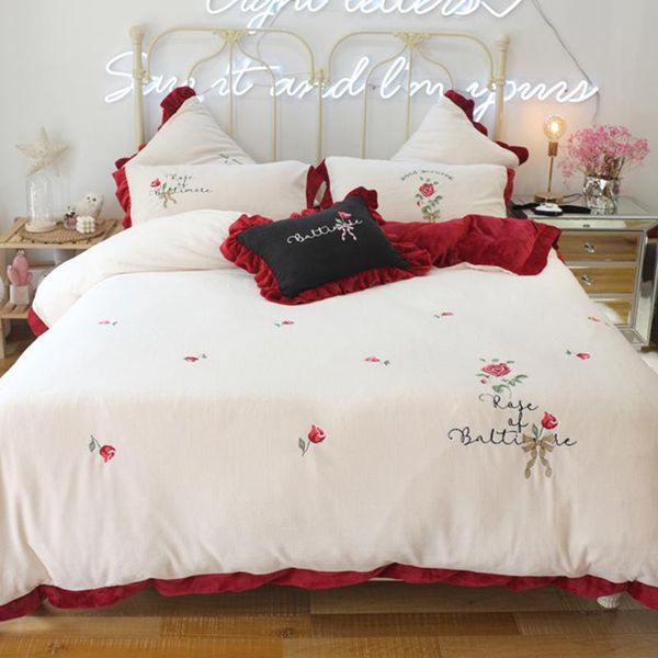 bedding sets white pink warm flannel fleece set soft short plush rose flowers embroidery duvet cover bed sheet linen pillowcases
bedding sets white pink warm flannel fleece set soft short plush rose flowers embroidery duvet cover bed sheet linen pillowcases