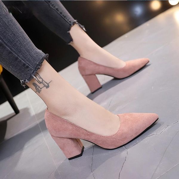 dress shoes women pumps flock sweet thick high heels female office pointed toe work pump cute ladies footwear, Black
dress shoes women pumps flock sweet thick high heels female office pointed toe work pump cute ladies footwear, Black