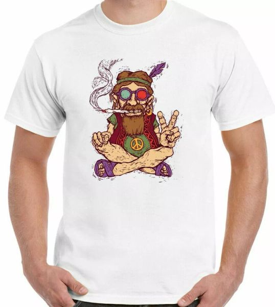 Hippy T-Shirt chilled out Smoke A Roach Funny Man love peace weed, White;black
Hippy T-Shirt chilled out Smoke A Roach Funny Man love peace weed, White;black