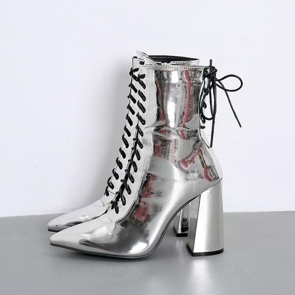 boots super high heel sharp 2021 coarse, Black