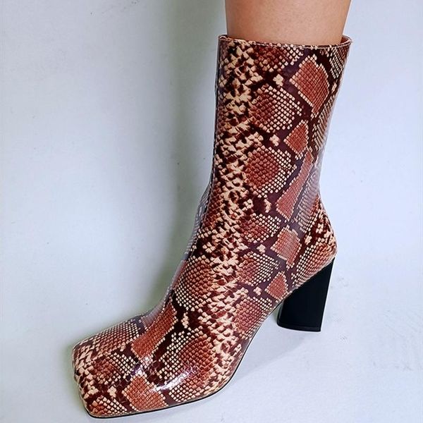 boots square toe snake print booty women high heel shoes side zipper fashion ankle winter 10.5 cm, Black
boots square toe snake print booty women high heel shoes side zipper fashion ankle winter 10.5 cm, Black