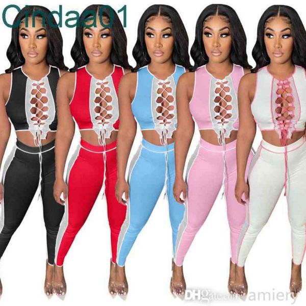 women two piece pants designer summer slim shorts set color contrast pit splicing mesh bandage hollow leisure trousers outfits, White
women two piece pants designer summer slim shorts set color contrast pit splicing mesh bandage hollow leisure trousers outfits, White