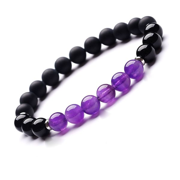 natural amethyst black agate beaded bracelet stainless steel spacer healing crystal stone energy balance jewelry women 
natural amethyst black agate beaded bracelet stainless steel spacer healing crystal stone energy balance jewelry women
