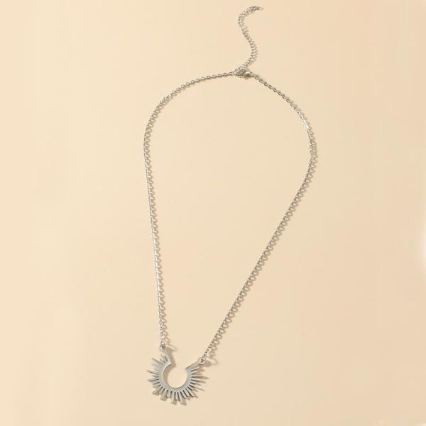 chains wild&stainless steel jewelry geometric pendant necklace for women half circle spiked femme colar choker necklaces, Silver
chains wild&stainless steel jewelry geometric pendant necklace for women half circle spiked femme colar choker necklaces, Silver