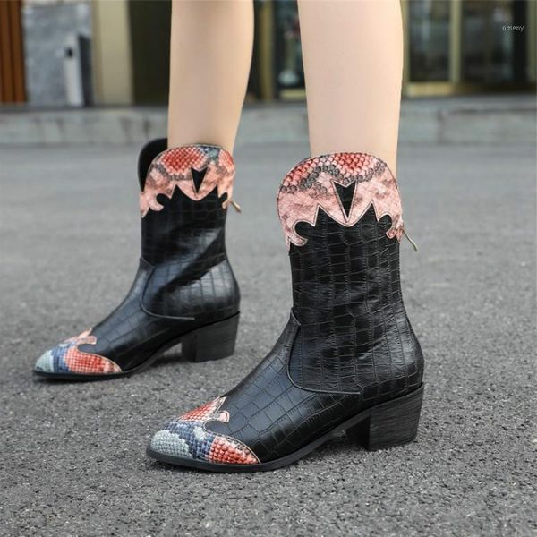boots european and american western short snake print color matching pointed thick heel low fashion warm women's boots34-431, Black
boots european and american western short snake print color matching pointed thick heel low fashion warm women's boots34-431, Black