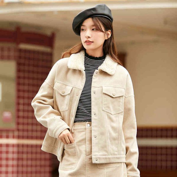 women's jackets jackets winter corduroy coat lamb wool collar warm loose embroidered short jacket pure cotton di61, Black;brown
women's jackets jackets winter corduroy coat lamb wool collar warm loose embroidered short jacket pure cotton di61, Black;brown