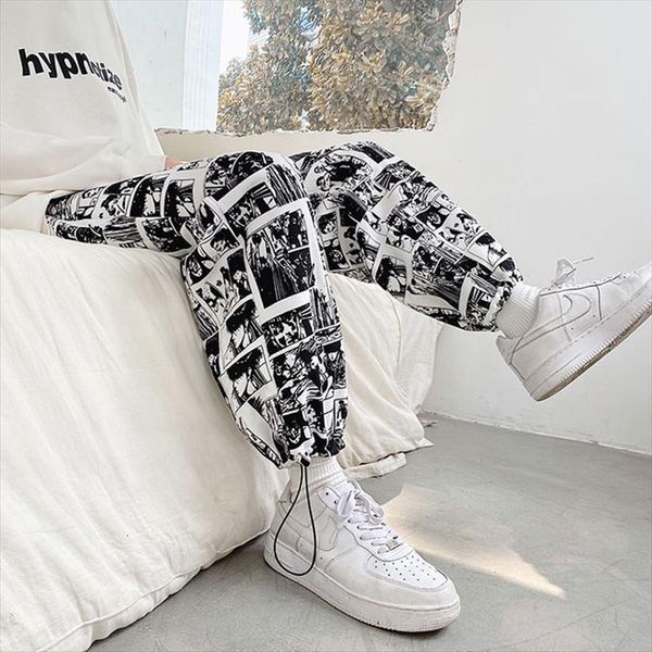 women mans fashion cartoon pants comics print loose sport casual drawstring elastic high waist joggers hip hop trousers, Black
women mans fashion cartoon pants comics print loose sport casual drawstring elastic high waist joggers hip hop trousers, Black