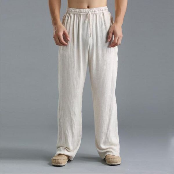 men's pants 2021 spring arrival national breathable linen male casual loose and elastic waist trousers, Black
men's pants 2021 spring arrival national breathable linen male casual loose and elastic waist trousers, Black