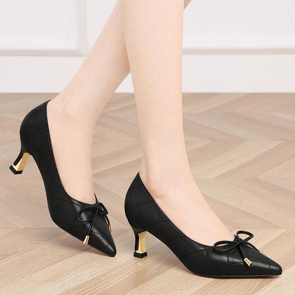 dress shoes women's 2021 mid-heel pumps shallow ladies fashion high heels banquet thin genuine leather, Black
dress shoes women's 2021 mid-heel pumps shallow ladies fashion high heels banquet thin genuine leather, Black