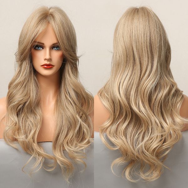 long light ash brown blonde natural wavy synthetic wigs with bangs heat resistant fiber daily party hair cosplay wigs for women, Black
long light ash brown blonde natural wavy synthetic wigs with bangs heat resistant fiber daily party hair cosplay wigs for women, Black