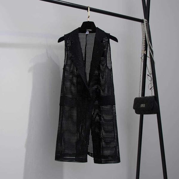 women's vests solid hollow out women vest coats summer 2021 long straight pocket turn-down collar female outwear oversized 4xl, Black;white
women's vests solid hollow out women vest coats summer 2021 long straight pocket turn-down collar female outwear oversized 4xl, Black;white