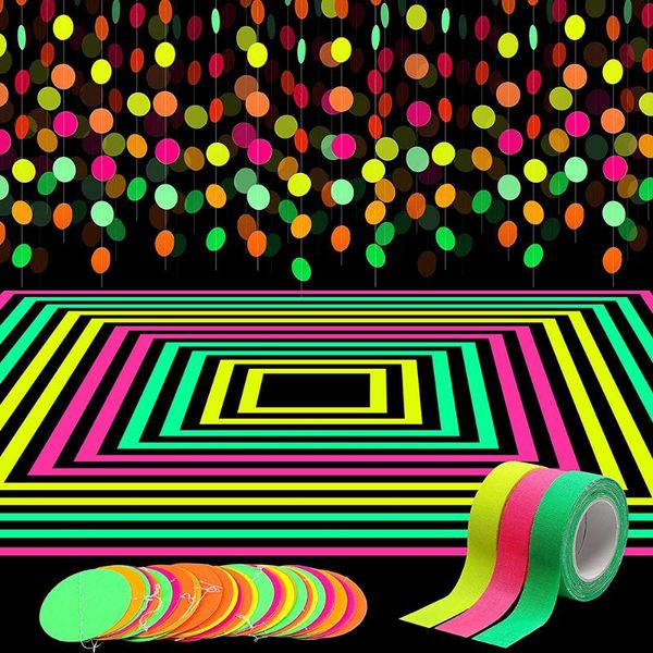 party decoration neon paper garland circle dots glow in the dark hanging decorations for birthday wedding bar sign supplies
party decoration neon paper garland circle dots glow in the dark hanging decorations for birthday wedding bar sign supplies