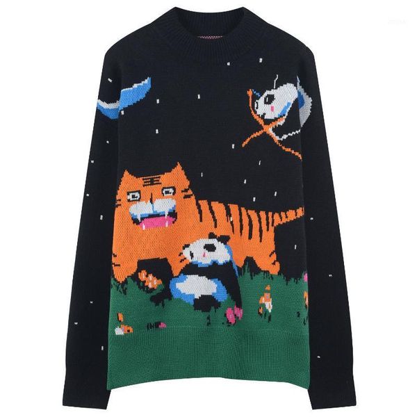 fashion women sweater pullovers cartoon knitted long sleeve o-neck jumper casual oversized jersey harajuku korean ins women's sweaters, White;black
fashion women sweater pullovers cartoon knitted long sleeve o-neck jumper casual oversized jersey harajuku korean ins women's sweaters, White;black