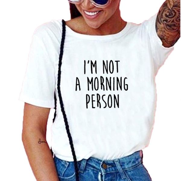women's t-shirt i' not a morning person funny t shirt women letter printed short sleeve cotton black white tee femme top
women's t-shirt i' not a morning person funny t shirt women letter printed short sleeve cotton black white tee femme top