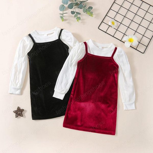 kids clothes girls white long-sleeved +sling velvet dress suit children princess dresses spring autumn korean version baby clothing
kids clothes girls white long-sleeved +sling velvet dress suit children princess dresses spring autumn korean version baby clothing