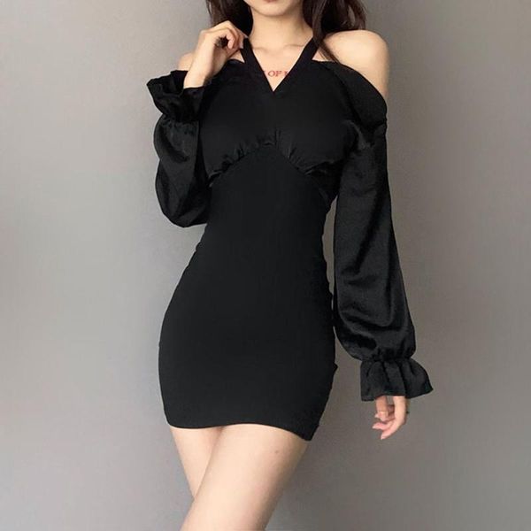 casual dresses 2021 european american style autumn women's solid color slim high waist fashion strapless halter dress street, Black;gray
casual dresses 2021 european american style autumn women's solid color slim high waist fashion strapless halter dress street, Black;gray