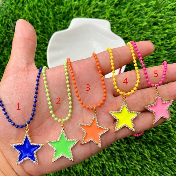 pendant necklaces enamel round beads chain necklace zircon mosaic edge star shape anniversary gifts for couples, Silver
pendant necklaces enamel round beads chain necklace zircon mosaic edge star shape anniversary gifts for couples, Silver