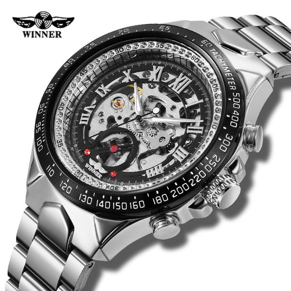 winner classic series silver stainless steel skeleton man mechanical wrist watch fashion automatic watches wristwatches, Slivery;brown
winner classic series silver stainless steel skeleton man mechanical wrist watch fashion automatic watches wristwatches, Slivery;brown