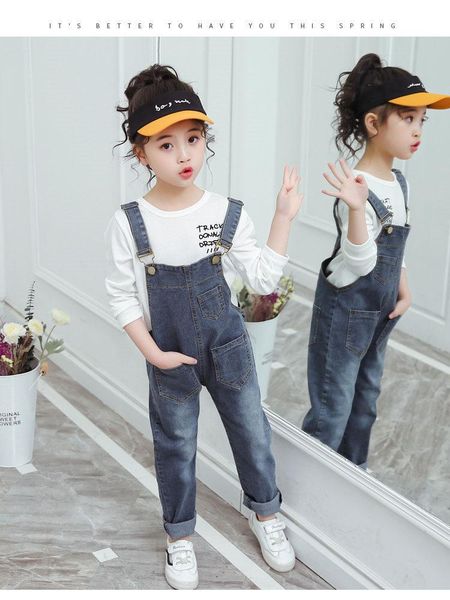 spring autumn girl pocket pants suspender trousers fashion overalls denim jeans pure color kids rompers students jumpsuits, Blue
spring autumn girl pocket pants suspender trousers fashion overalls denim jeans pure color kids rompers students jumpsuits, Blue