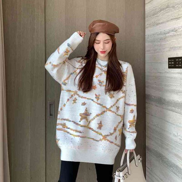 women's sweaters knitted retro sweater autumn and winter loose around the neck plaid striped shirt all-match bn7v, White;black
women's sweaters knitted retro sweater autumn and winter loose around the neck plaid striped shirt all-match bn7v, White;black