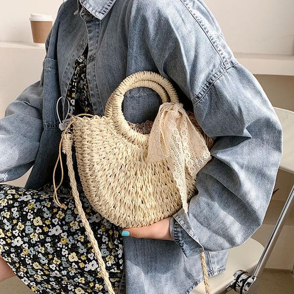 evening bags straw bag women hand-woven handbag moon shape lace bow rattan big capacity drawstring casual beach shoulder crossbody
evening bags straw bag women hand-woven handbag moon shape lace bow rattan big capacity drawstring casual beach shoulder crossbody