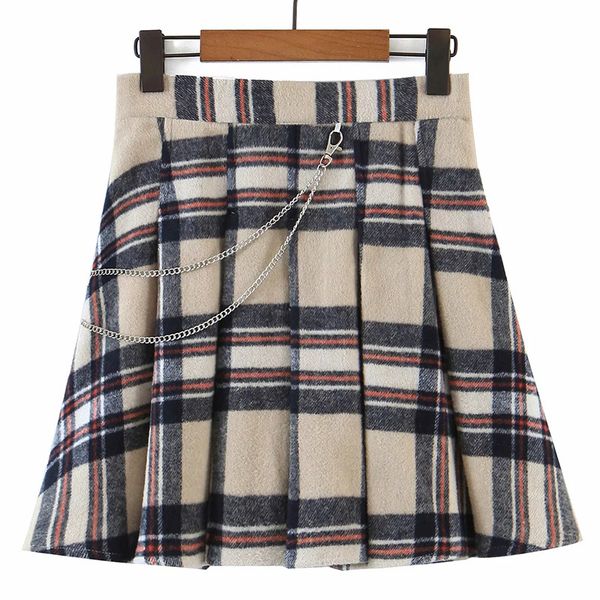 women college style girl feeling plaid skirt girl british retro wild sweet side zipper pleated mini skirt 210520, Black
women college style girl feeling plaid skirt girl british retro wild sweet side zipper pleated mini skirt 210520, Black