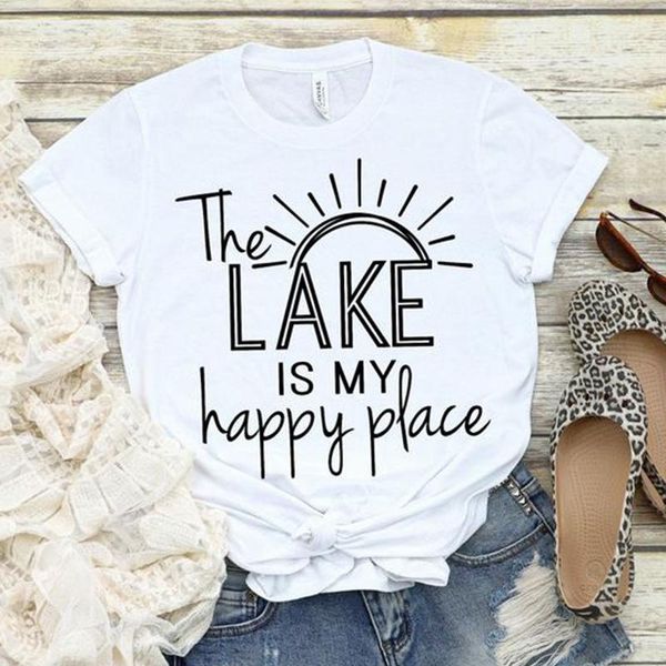 women's t-shirt the lake is my happy place women t shirts sunshine graphic tshirts summer fashion vacation clothes outdoor drop, White
women's t-shirt the lake is my happy place women t shirts sunshine graphic tshirts summer fashion vacation clothes outdoor drop, White