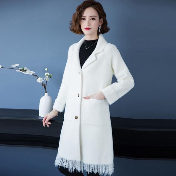 women's wool & blends winter woolen clothes fashion mink fleece jacket femme cashmere sweater coat long coats plus size 6xla364, Black
women's wool & blends winter woolen clothes fashion mink fleece jacket femme cashmere sweater coat long coats plus size 6xla364, Black