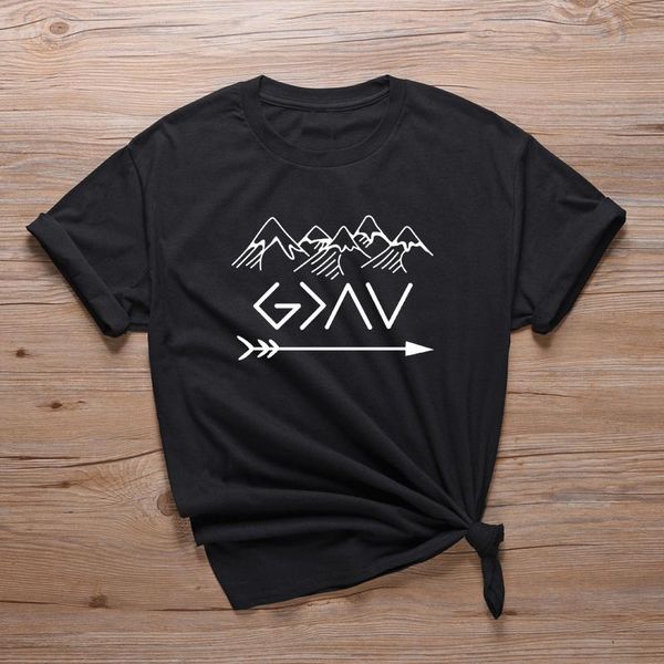 women christian jesus over everything t-shirt casual god is greater than the highs and lows graphic tees women's, White
women christian jesus over everything t-shirt casual god is greater than the highs and lows graphic tees women's, White