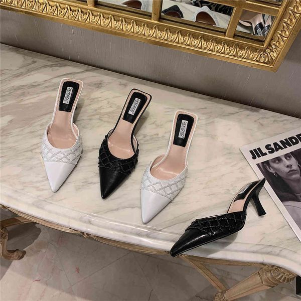 slippers 2021 sandals pointed toe women slides shallow thin high heels party pumps black/white casual mules xpsb
slippers 2021 sandals pointed toe women slides shallow thin high heels party pumps black/white casual mules xpsb