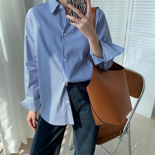women's blouses & shirts 2021 spring retro hong kong style wild striped shirt female korean version loose fashion slim long-sleeved q03, White
women's blouses & shirts 2021 spring retro hong kong style wild striped shirt female korean version loose fashion slim long-sleeved q03, White