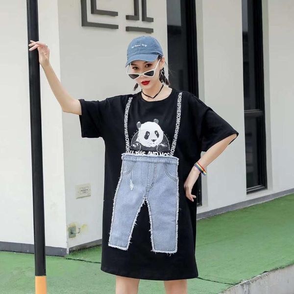 women t-shirts cotton panda printed woman's tshirt summer o-neck short sleeve tees jean patchwork harajuku xc504 women's t-shirt, White
women t-shirts cotton panda printed woman's tshirt summer o-neck short sleeve tees jean patchwork harajuku xc504 women's t-shirt, White