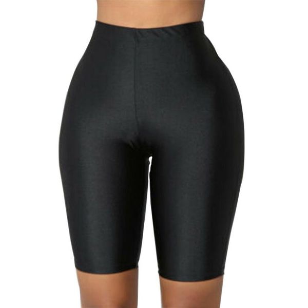 women's shorts 2021 casual fluorescent high waist knee length workout compression female summer solid skinny, White;black 
women's shorts 2021 casual fluorescent high waist knee length workout compression female summer solid skinny, White;black