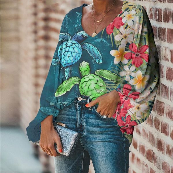 long sleeve chiffon blouse women hawaii flower tropical sea turtle pattern ladies party clothes fashion women's blouses & shir shirts, White
long sleeve chiffon blouse women hawaii flower tropical sea turtle pattern ladies party clothes fashion women's blouses & shir shirts, White