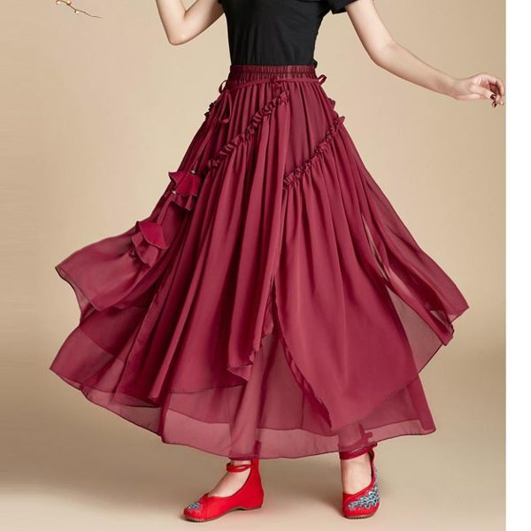 plus size 6xl summer retro casual red black chiffon pleated asymmetrical female ladies maxi skirt long skirts womens
plus size 6xl summer retro casual red black chiffon pleated asymmetrical female ladies maxi skirt long skirts womens