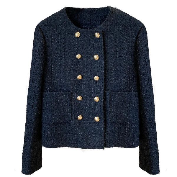 women's jackets black tweed jacket double breasted high waist coats and women 2021 early autumn ladies outwear elegant cropped, Black;brown
women's jackets black tweed jacket double breasted high waist coats and women 2021 early autumn ladies outwear elegant cropped, Black;brown
