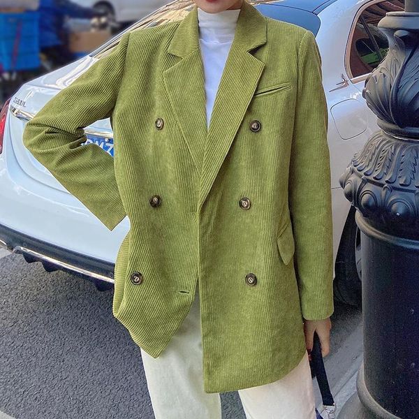 women's suits & blazers corduroy double breasted oversized blazer jacket women loose office lady suit coat 2021 korean solid outwear dr, White;black
women's suits & blazers corduroy double breasted oversized blazer jacket women loose office lady suit coat 2021 korean solid outwear dr, White;black