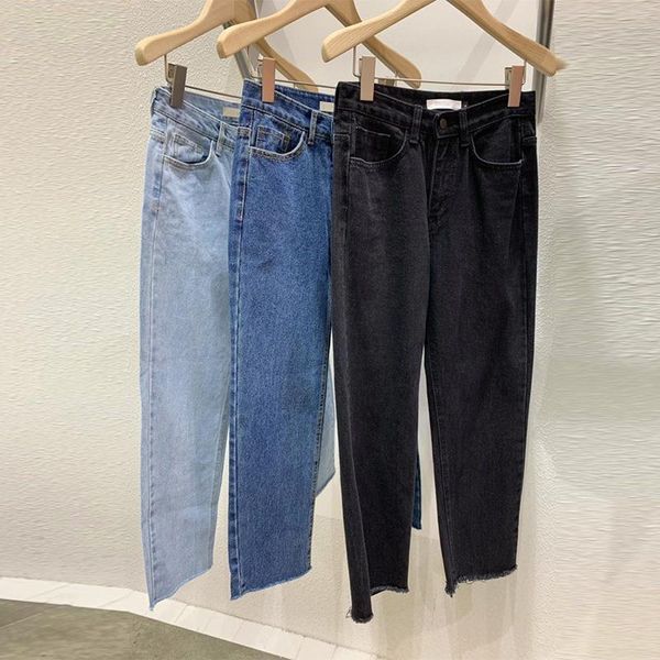 dongdamen 021 spring women's wear south korean design sense high waist thin flannel straight jeans pants & capris, Black;white
dongdamen 021 spring women's wear south korean design sense high waist thin flannel straight jeans pants & capris, Black;white