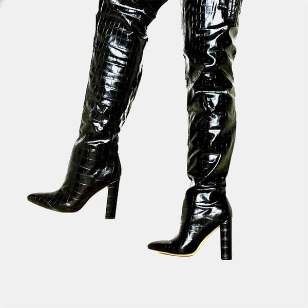 boots fashion pattern simple and versatile large high heel thick knight women's, Black
boots fashion pattern simple and versatile large high heel thick knight women's, Black