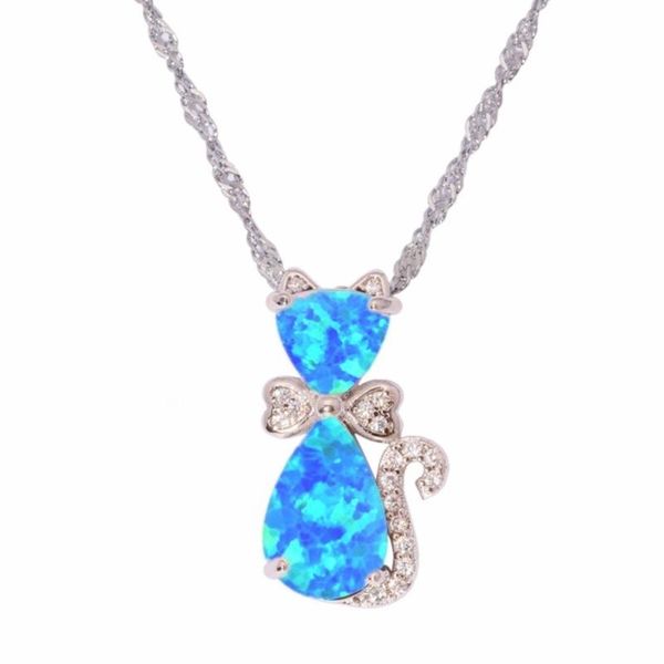 pendant necklaces fashion cute cat blue opal necklace women women's animal chain trendy boho couples jewelry, Silver
pendant necklaces fashion cute cat blue opal necklace women women's animal chain trendy boho couples jewelry, Silver