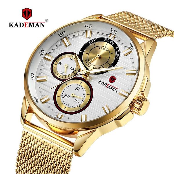 wristwatches kademan male watch luxury fashion quartz wristwatch date week display mesh mens stainless steel waterproof erkek kol saati, Slivery;brown
wristwatches kademan male watch luxury fashion quartz wristwatch date week display mesh mens stainless steel waterproof erkek kol saati, Slivery;brown