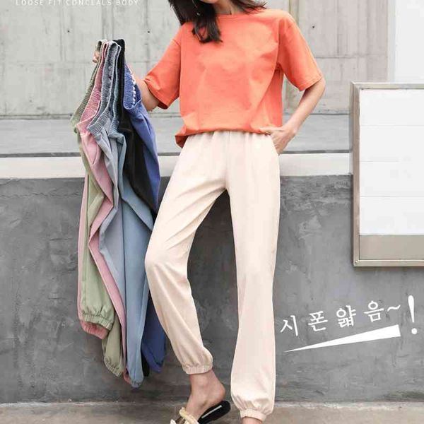 women's summer ice silk pants casual bottoms womens baggy harem women high waist ankle-length trousers female slacks 210603, Black;white
women's summer ice silk pants casual bottoms womens baggy harem women high waist ankle-length trousers female slacks 210603, Black;white