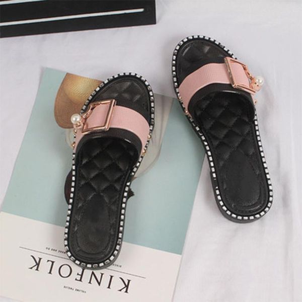 women slippers 2021 summer beach flats comfortable open toe woman female fashion non-slip pearl shoes women's footwear, Black
women slippers 2021 summer beach flats comfortable open toe woman female fashion non-slip pearl shoes women's footwear, Black